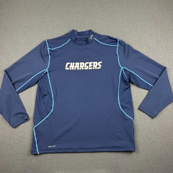 Nike Los Angeles Chargers‎ Shirt Mens 2XL Navy Long Sleeve NFL Compression - Picture 1 of 13